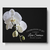 ホワイトオーキッドオンブラックお祝いオブライフ ゲストブック (正面)