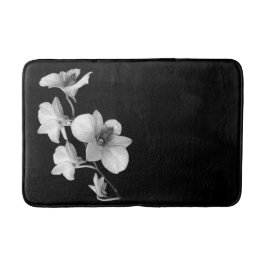 ホワイトオーキッドオンブラックバスマットII バスマット