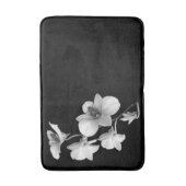 ホワイトオーキッドオンブラックバスマットII バスマット (正面縦)