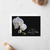 ホワイトオーキッドオンブラック共有Aメモリ葬儀 ノートカード (正面/裏面インサイチュ)