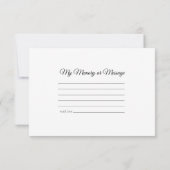 ホワイトオーキッドオンブラック共有Aメモリ葬儀 ノートカード (裏面)