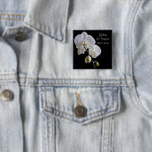 ホワイトオーキッドオンブラック結婚ズ 缶バッジ (インサイチュ)