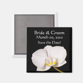 ホワイトオーキッドオンブラック マグネット (正面/裏面)