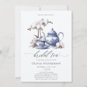 ホワイトオーキッドハンプトントイレシックブライダルティーシャワー 招待状 (正面)