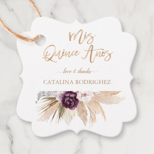 ホワイトオーキッドパープルバラパンパスグラスキンセアニラ フェイバータグ (正面)