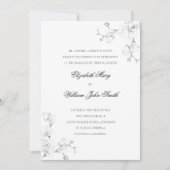 ホワイトオーキッドファインアートフレームエレガフォーマルントウェディング 招待状 (正面)