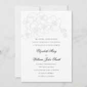 ホワイトオーキッドフェイクエンボスエレガフォーマルントウェディング 招待状 (正面)