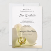 ホワイトオーキッドフラワーお祝いの記念碑 招待状 (正面)