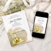 ホワイトオーキッドフラワーお祝いの記念碑 招待状