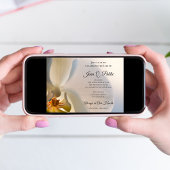 ホワイトオーキッドフラワーお祝いの記念碑 招待状