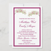 ホワイトオーキッドフラワーズトロピカルビーチ結婚式 招待状 (正面)