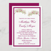 ホワイトオーキッドフラワーズトロピカルビーチ結婚式 招待状 (正面/裏面)