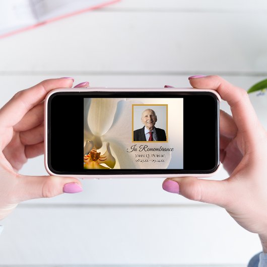 ホワイトオーキッドフラワーデス記念日招待状 招待状