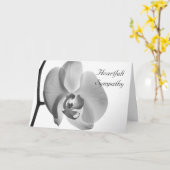 ホワイトオーキッドフラワー悔やみや弔慰 カード (黄色い花)