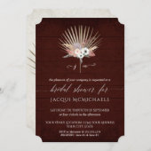 ホワイトオーキッドフローラブルゴーニュビーチブライダルシャワー 招待状 (正面/裏面)