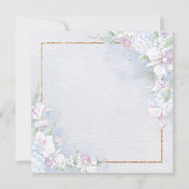 ホワイトオーキッドフローラブルーウォーターカラーブライダルシャワー 招待状 (裏面)