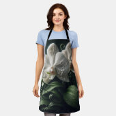 ホワイトオーキッドフローラ エプロン (着用した状態)