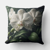 ホワイトオーキッドフローラ クッション (正面)