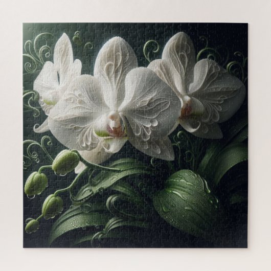 ホワイトオーキッドフローラ ジグソーパズル (縦)