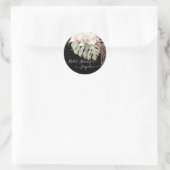 ホワイトオーキッドブラックエレガントカーキフローラグリーンリー ラウンドシール (バッグ)