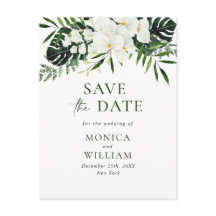 ホワイトオーキッドボヘミアンフローラ結婚式の日付を保存