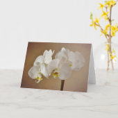ホワイトオーキッドポートレートアートカード カード (黄色い花)