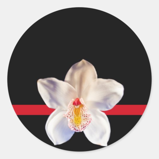 ホワイトオーキッド封筒用シールイベント結婚ズシール ラウンドシール (正面)