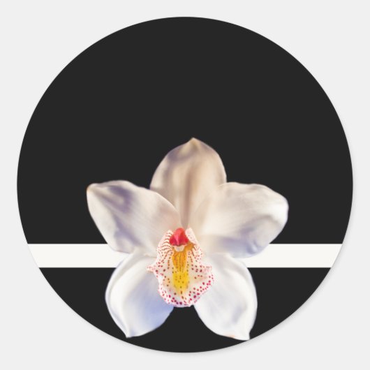 ホワイトオーキッド封筒用シールイベントW... カスタマイズ - ラウンドシール (正面)