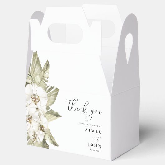 ホワイトオーキッド結婚式の引き出物ボックス フェイバーボックス (オープン)