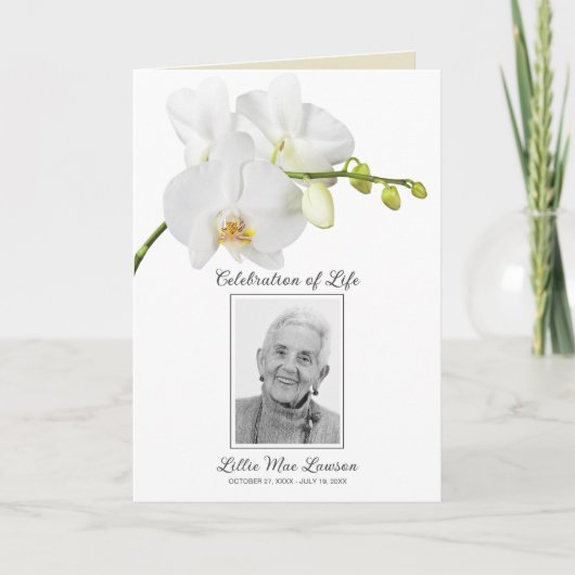 ホワイトオーキッド葬儀お祝いの写真 プログラム (正面)