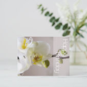 ホワイトオーキッド誕生日はがき ポストカード (スタンド正面)