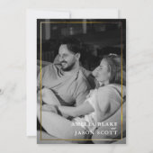 ホワイトオーキッド オン ホワイト | ゴールドフレーム | フォトウェディング 招待状 (裏面)