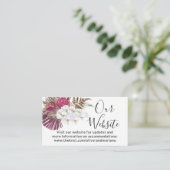 ホワイトオーキッド バーガンディ フラワー ウェディング エンクロージャーカード (スタンド正面)