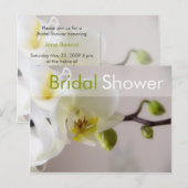 ホワイトオーキッド・ブライダルシャワー招待葉書 インビテーションポストカード (正面/裏面)