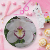 ホワイトオーキッドIIエレガントフローラ ペーパープレート (パーティー)