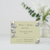 ホワイトオーキッドRSVP 5.5x4.25招待状 出欠カード (スタンド正面)