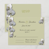 ホワイトオーキッドRSVP 5.5x4.25招待状 出欠カード (正面/裏面)
