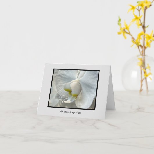ホワイトオーキッドTouchオブイエローエストロフィー悔やみや弔慰 カード (黄色い花)