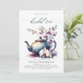 ホワイトオーキッモダンドクラシックブライダルティーシャワー 招待状 (スタンド正面)