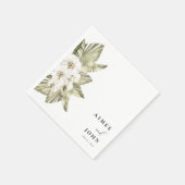 ホワイトオーキッ結婚トのカクテルナプキン スタンダードカクテルナプキン (角)