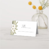 ホワイトオーキッ結婚トのテーブル座席表 プレイスカード (正面)