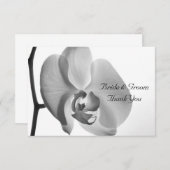 ホワイトオーキッ結婚トの感謝のお知らせ – フラット ノートカード (正面/裏面)