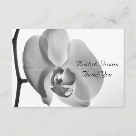 ホワイトオーキッ結婚トの感謝のお知らせ – フラット ノートカード