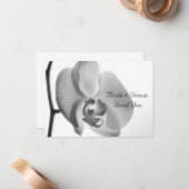 ホワイトオーキッ結婚トの感謝のお知らせ – フラット ノートカード (正面/裏面インサイチュ)