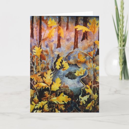 "ホワイトオークの切り株"カントリーロードのグリーティングカード カード (正面)