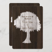 ホワイトオークツリー&ウッド素朴結婚式招待状 招待状 (正面/裏面)