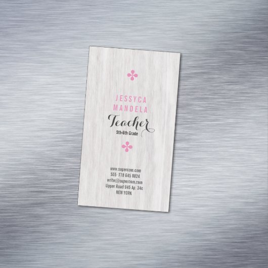 ホワイトオーク材、磁性 マグネット名刺 (インサイチュ)