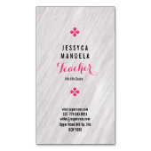 ホワイトオーク材、磁性 マグネット名刺 (正面縦)