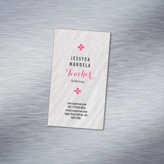 ホワイトオーク材、磁性 マグネット名刺 (インサイチュ)