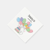 ホワイトオーストラリア犬の誕生日パーティー紙 スタンダードカクテルナプキン (角)